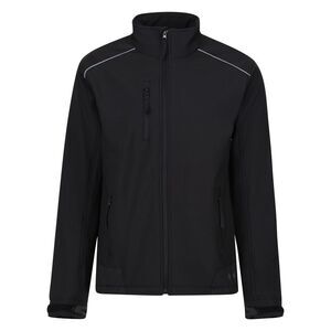 Regatta Mens Casual Sandstom Workwear Softshell Zip up Work Jacket /Coat / Black